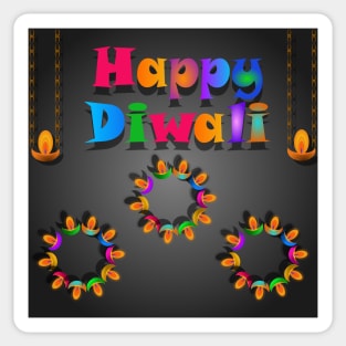 Diwali greeting with a message Happy Diwali Sticker